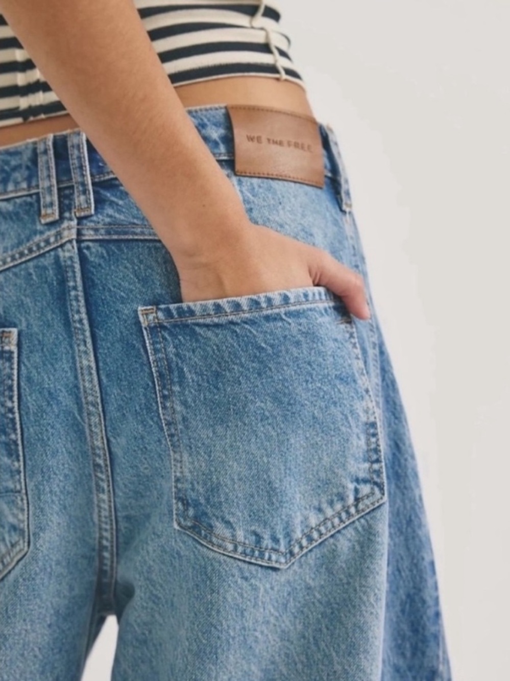 Free People Light Blue Wide Leg Jeans - Picture 3 of 5